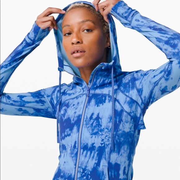 ❤️ Lululemon Blue Tie Dye Hooded Define Jacket Size 4 NWT - Picture 10 of 12
